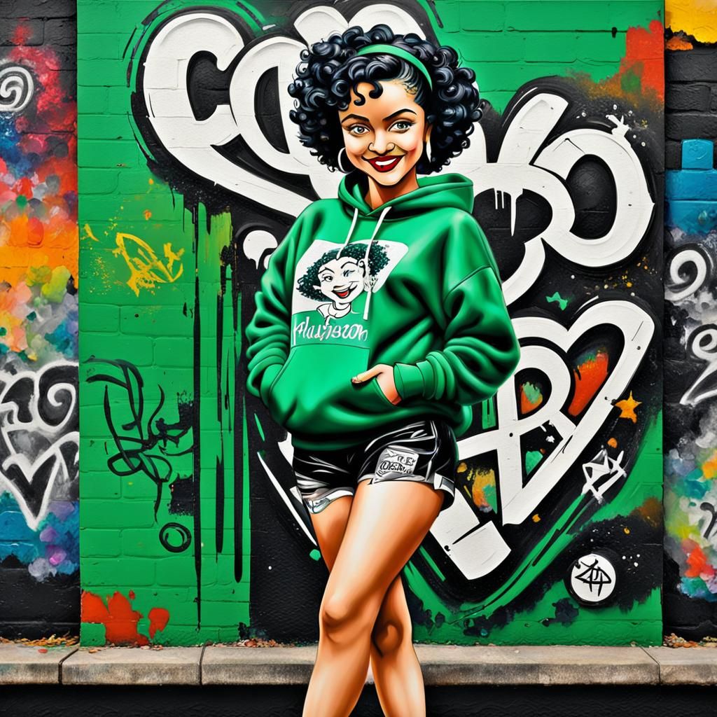 Betty Boop in Neo-Impressionist Style