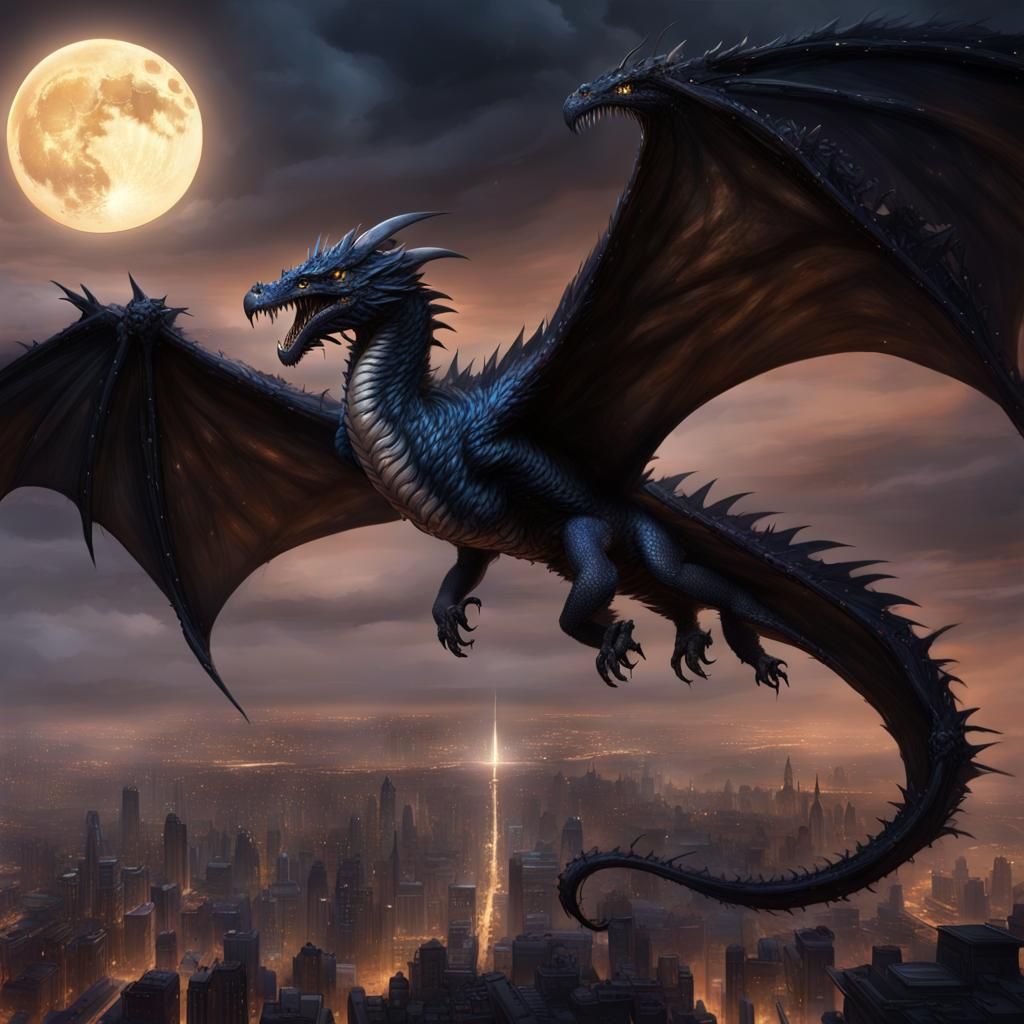 Wyvern of Night and Stars: Fantasy Concept Art