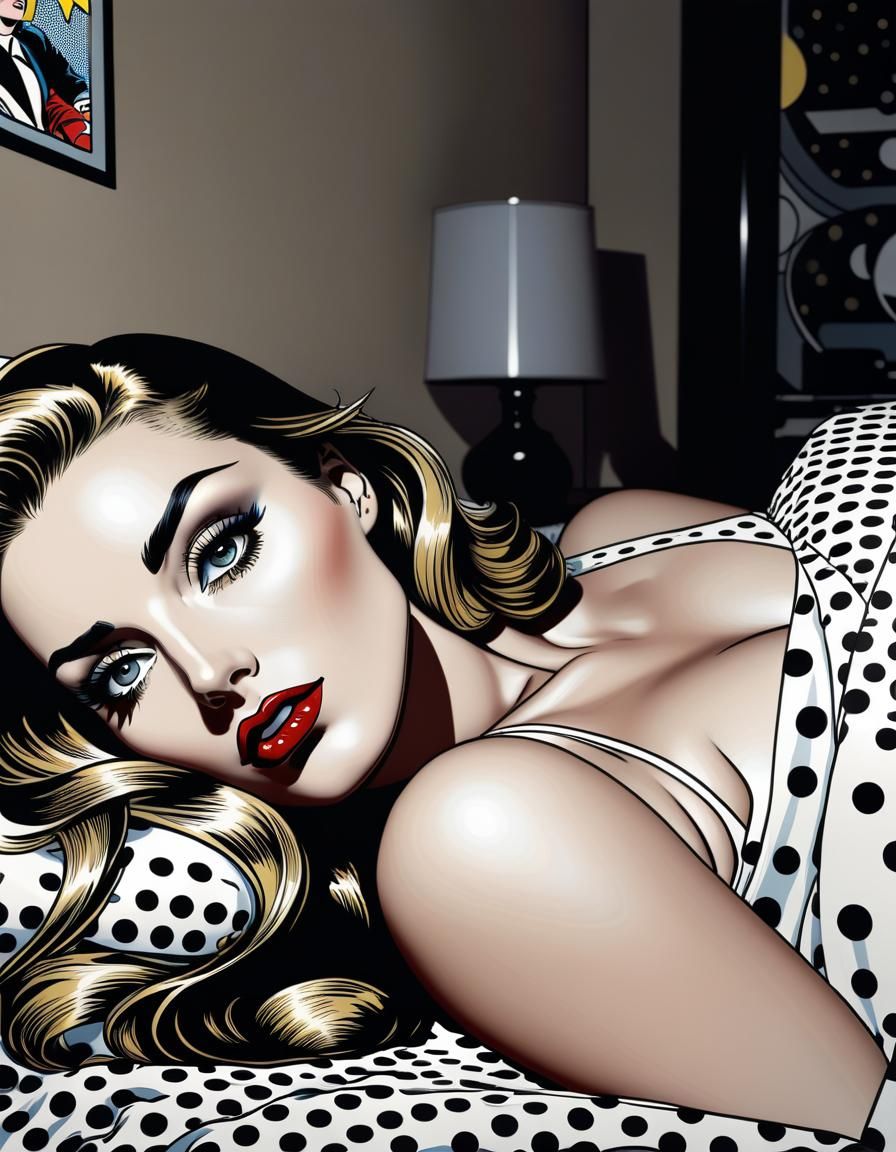 Sleepless Woman in Bed, Lichtenstein Comic Art