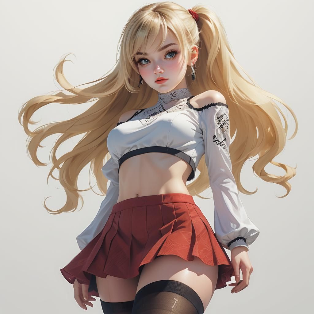 Hyper-Realistic Portrait of a Blonde Beauty