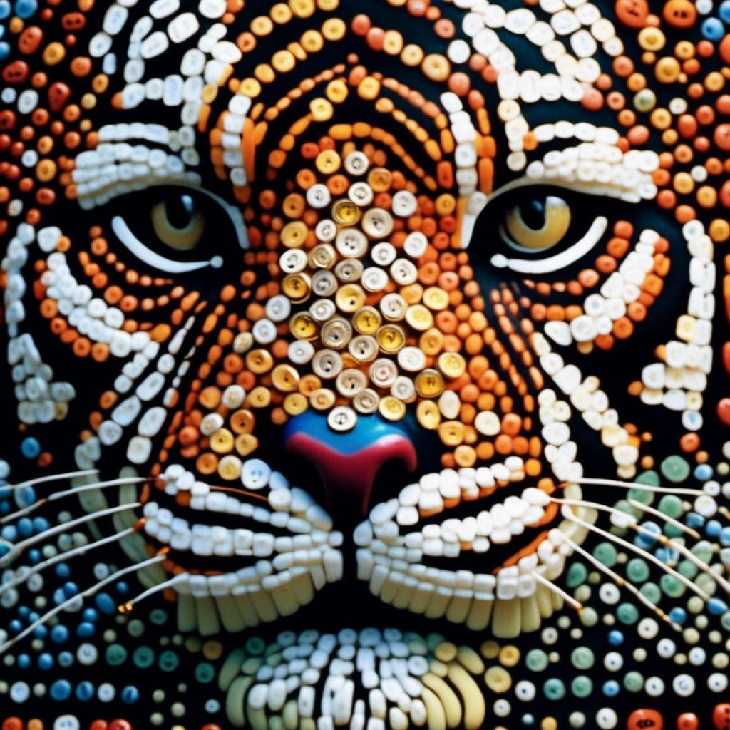 Tiger version strass and button.