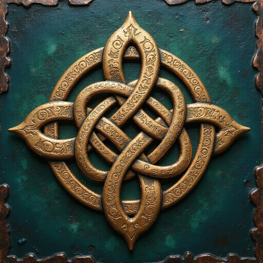 Elegant Celtic Knot in Art Nouveau Style