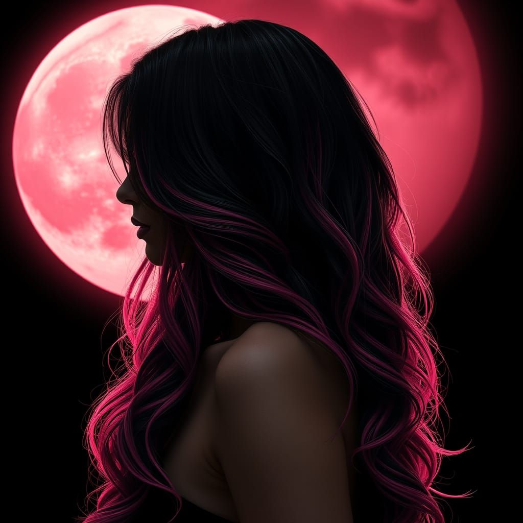 Mysterious Woman in Midnight Elegance