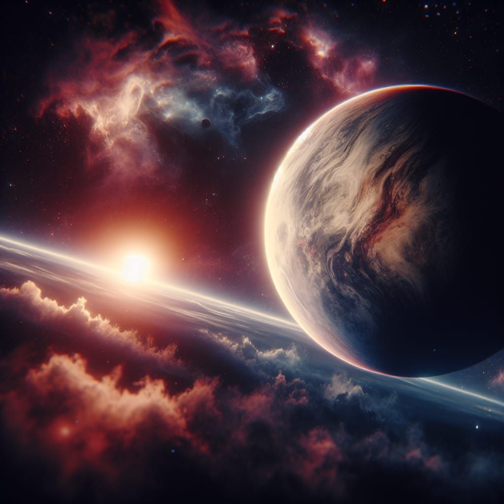 Super-Terrestrial Planet in Space: Cinematic Film Still