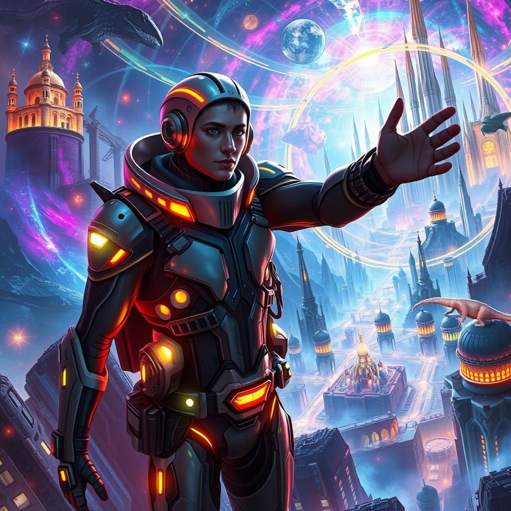 Time Traveler in a Swirling Vortex of Light and Wonder