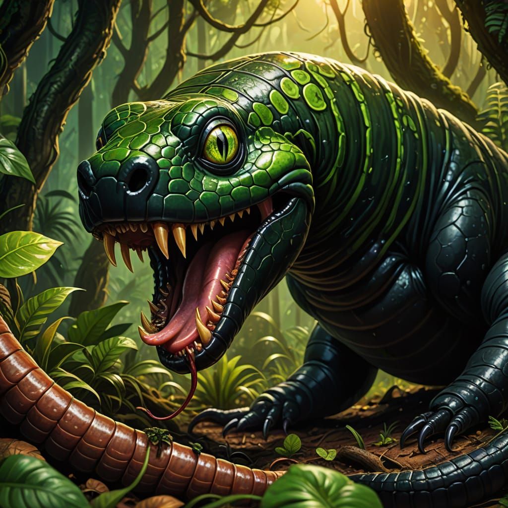 Giant Earthworm with Pig Snout in Brazilian Forest