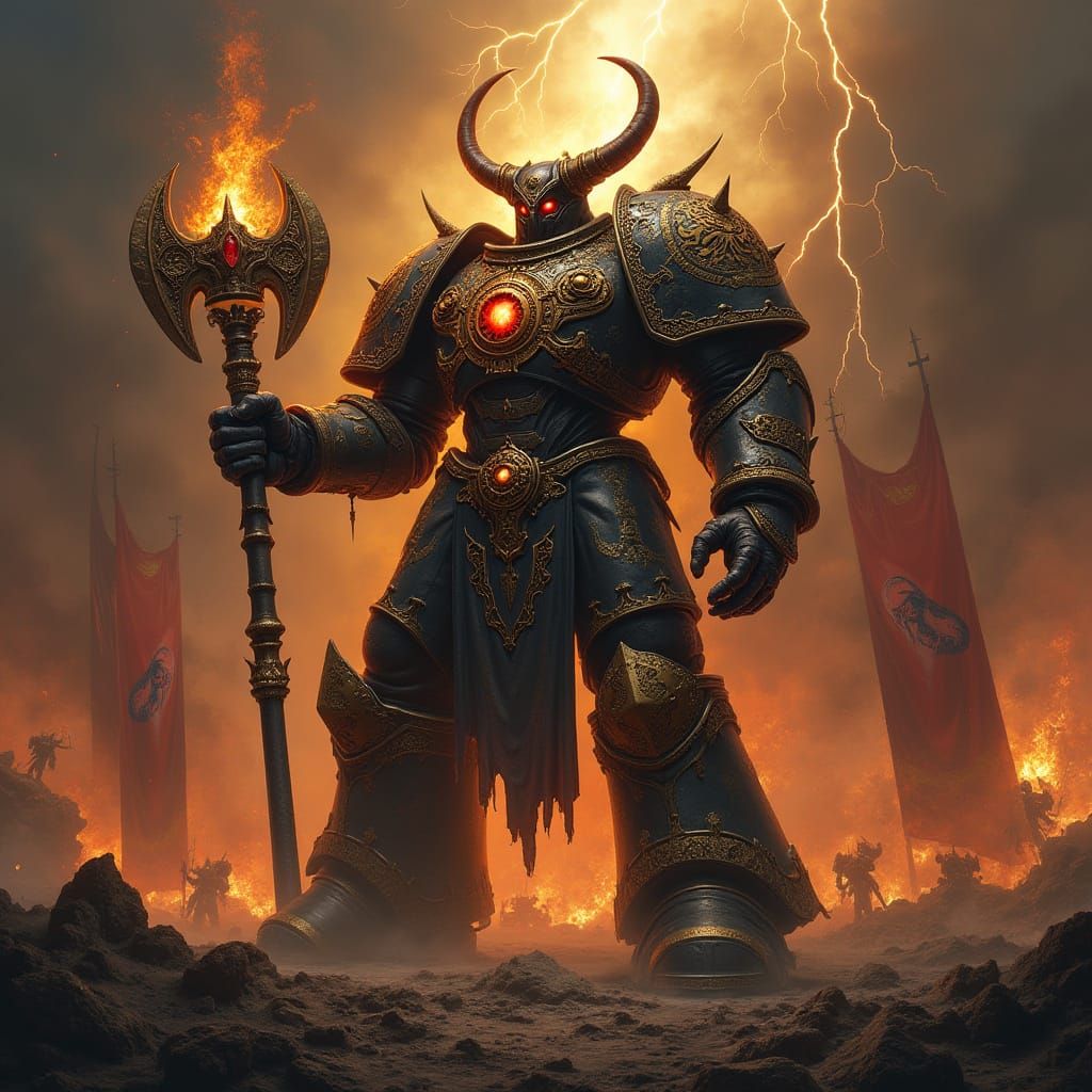 Horus Lupercal: God of War in Baroque Terminator Armor