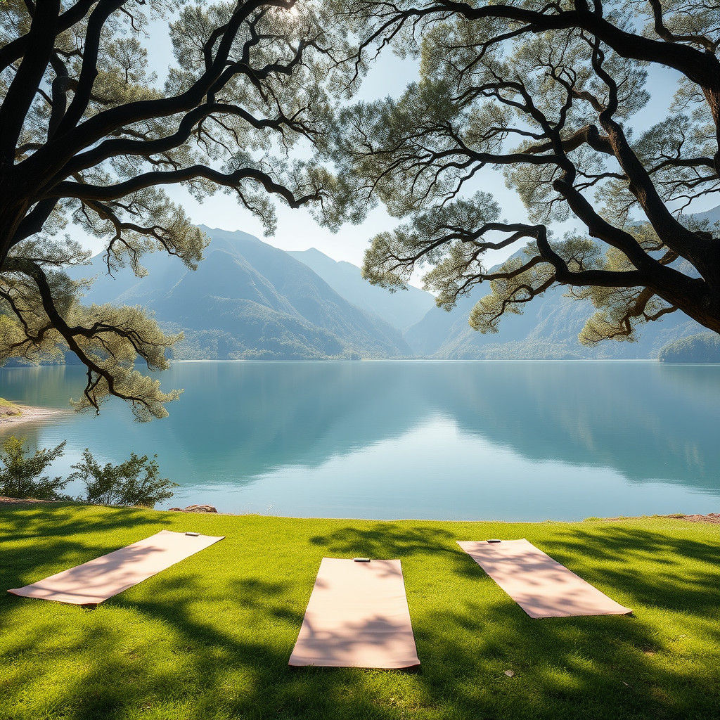 Tranquil Lakeside Wellness Retreat: Impressionist Style