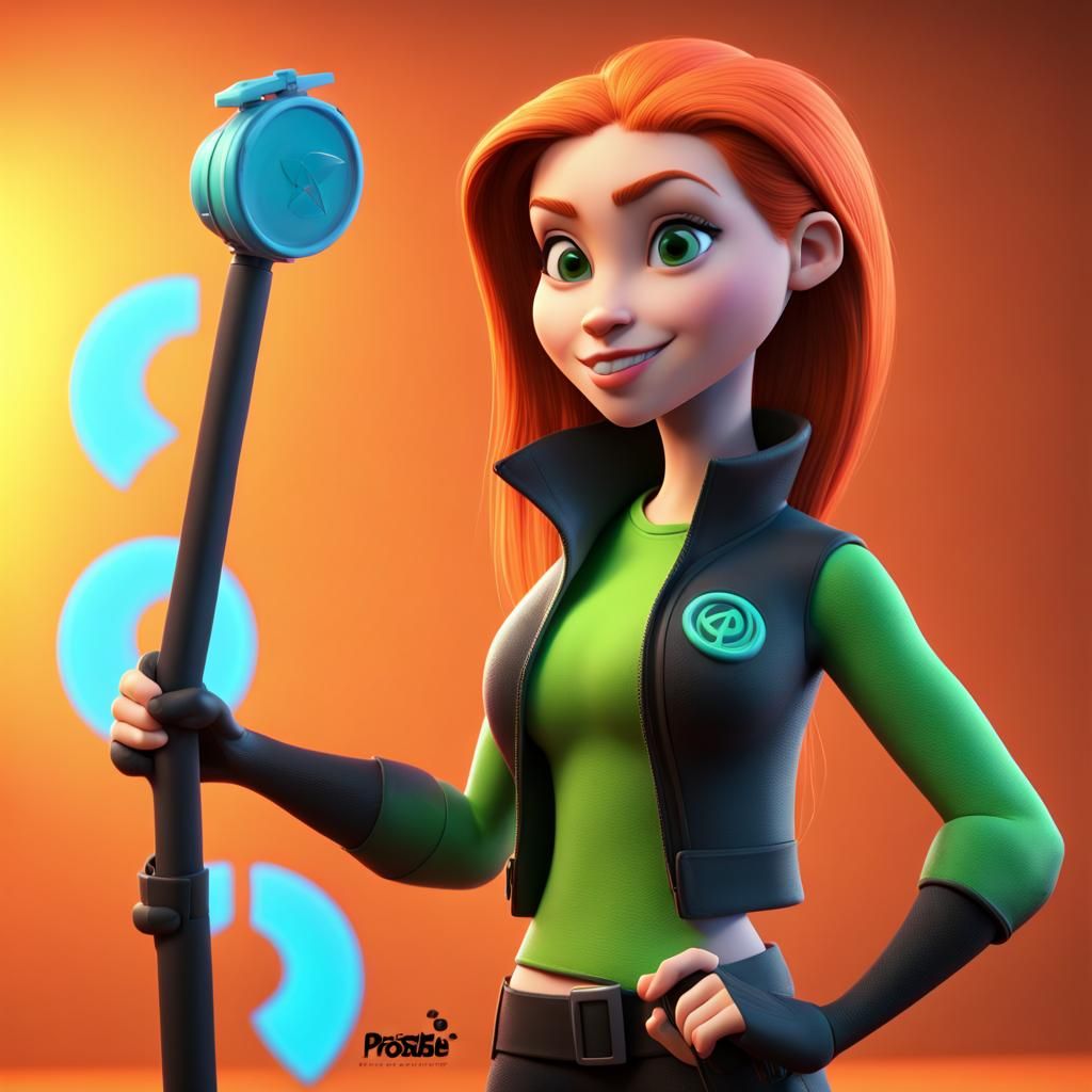 Kim Possible Reimagined as 3D Digital Art