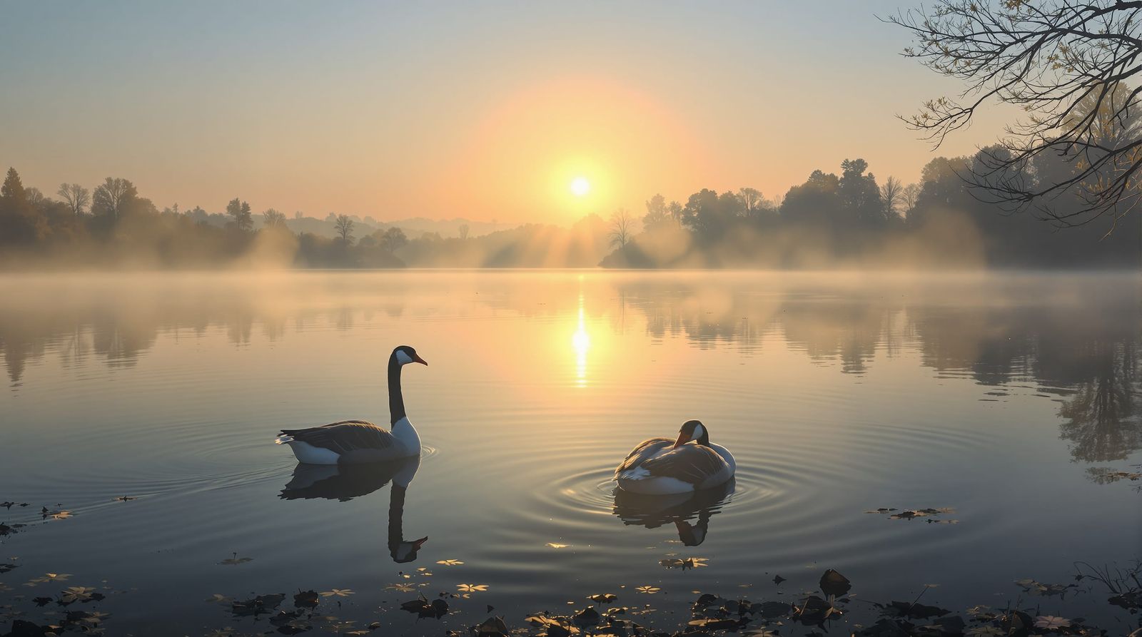 nile geese in the morning