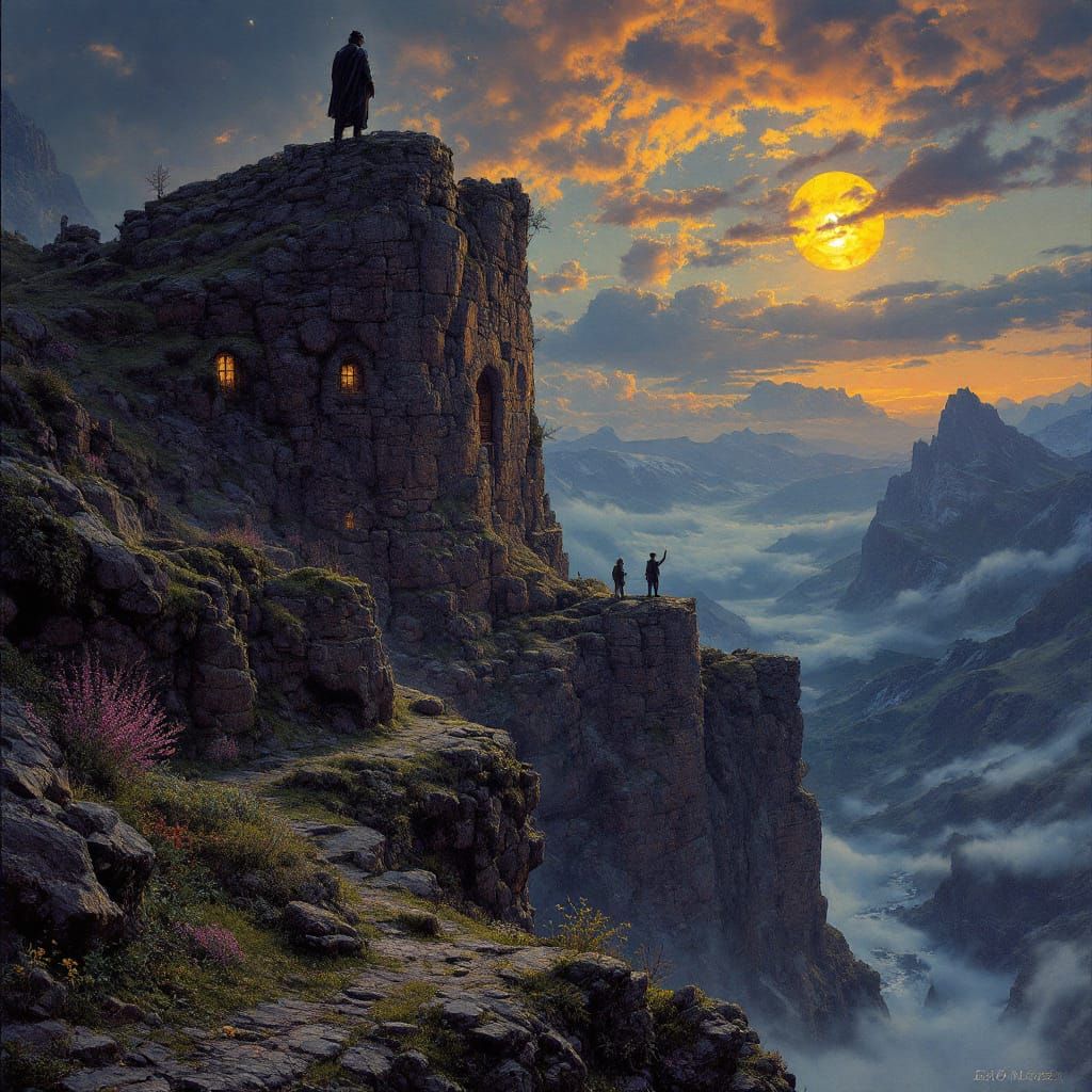 Fantasy Landscape in Ted Nasmith Style