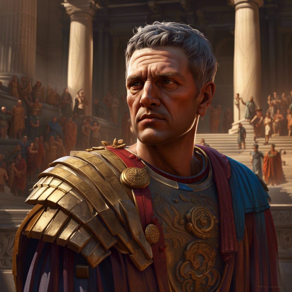 Roman Court Portrait in Hyperrealistic Concept Art