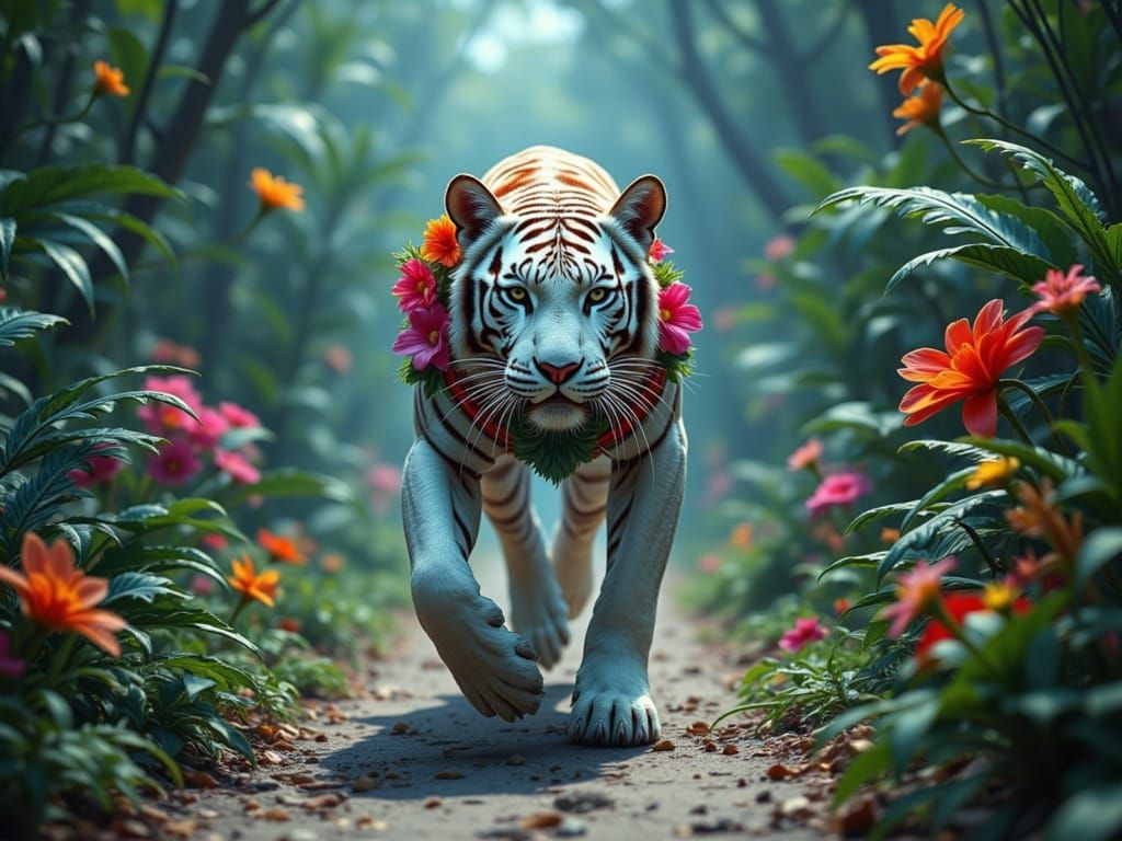 Bio-Punk Anime Tiger in Jungle