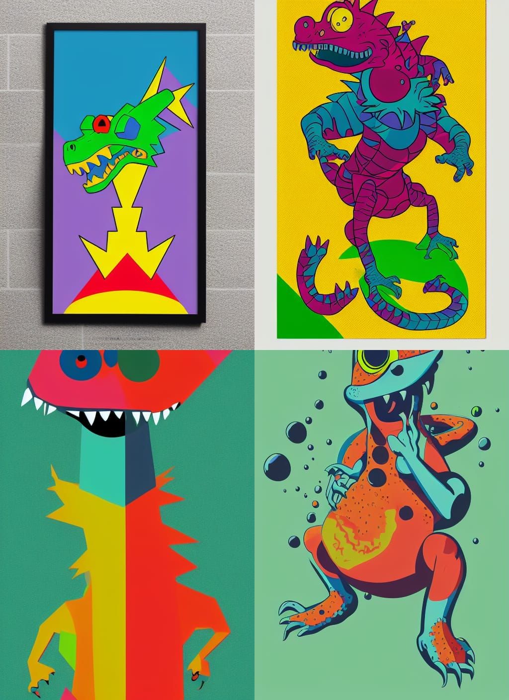 Reptar Cereal: Pop Art Screen Print in 8k