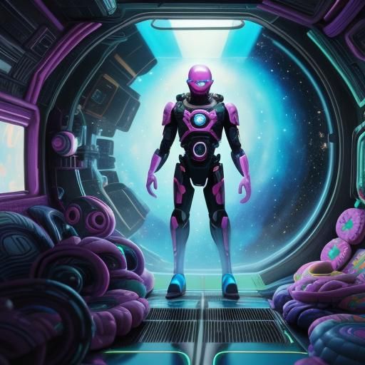 Sci-Fi Scene in Candy Art Style