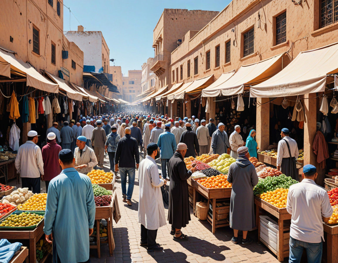Vibrant Moroccan Street Bazaar