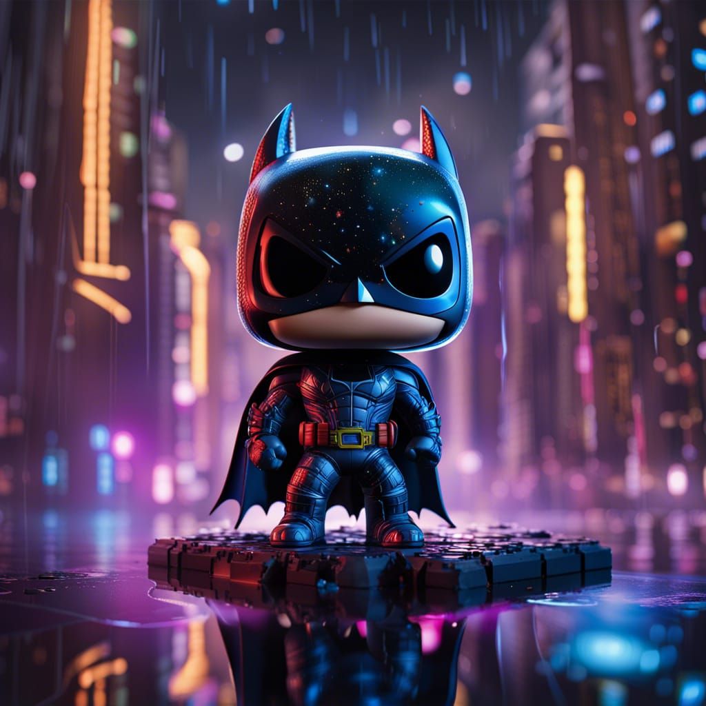 Galaxy Batman Funko Pop in Cyberpunk Kingdom