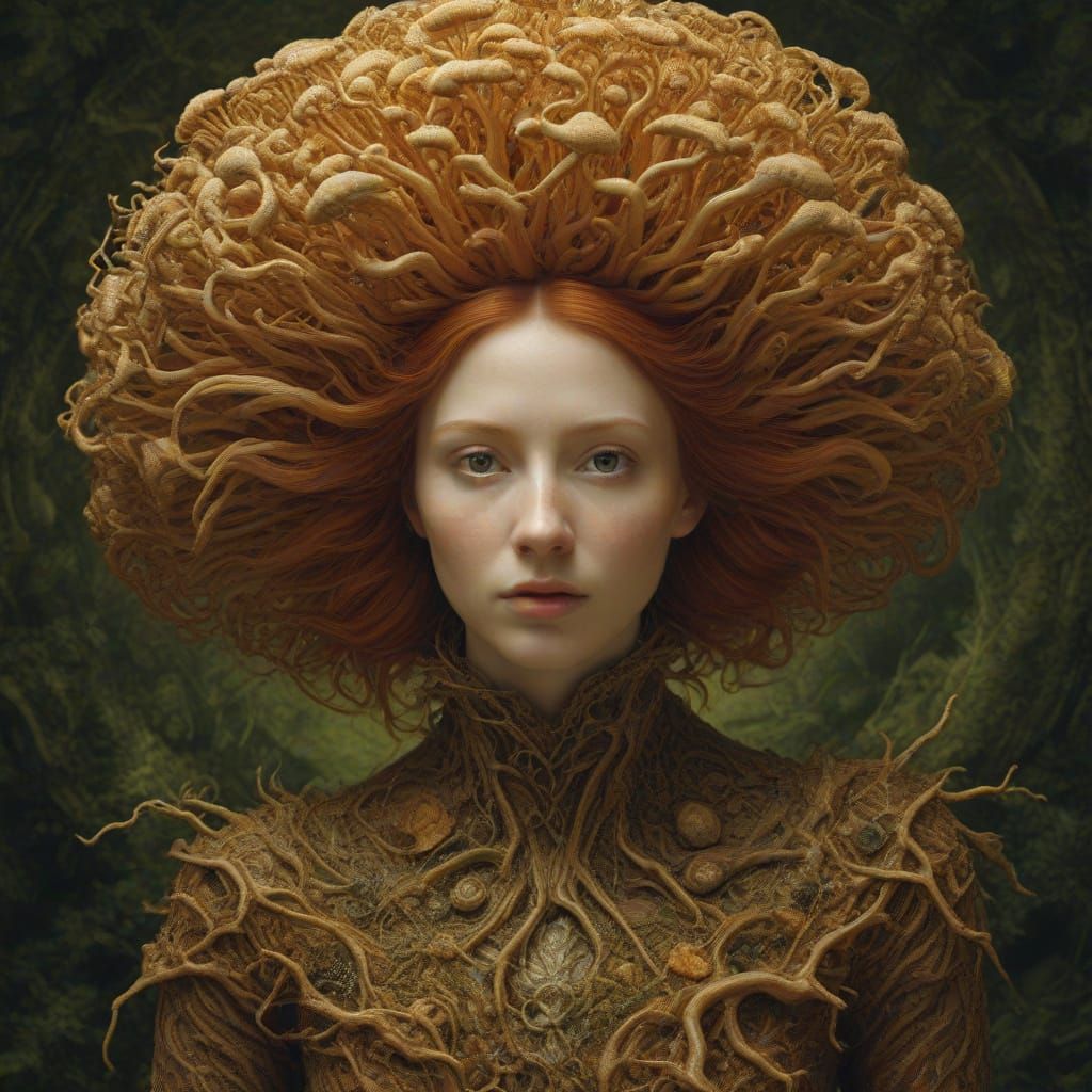 Goblin Goddess in Vibrant, Biofractal Splendor