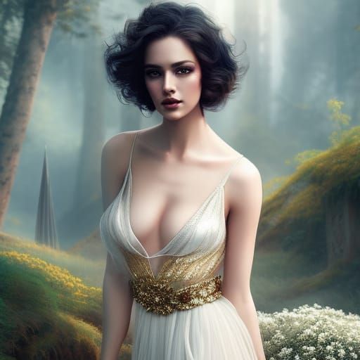 Hyperrealistic Portrait of a Glistening Redhead