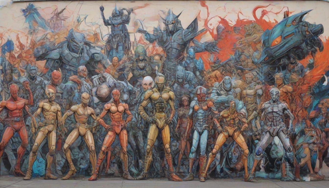 Energetic Graffiti Mural Inspired by Comic Art