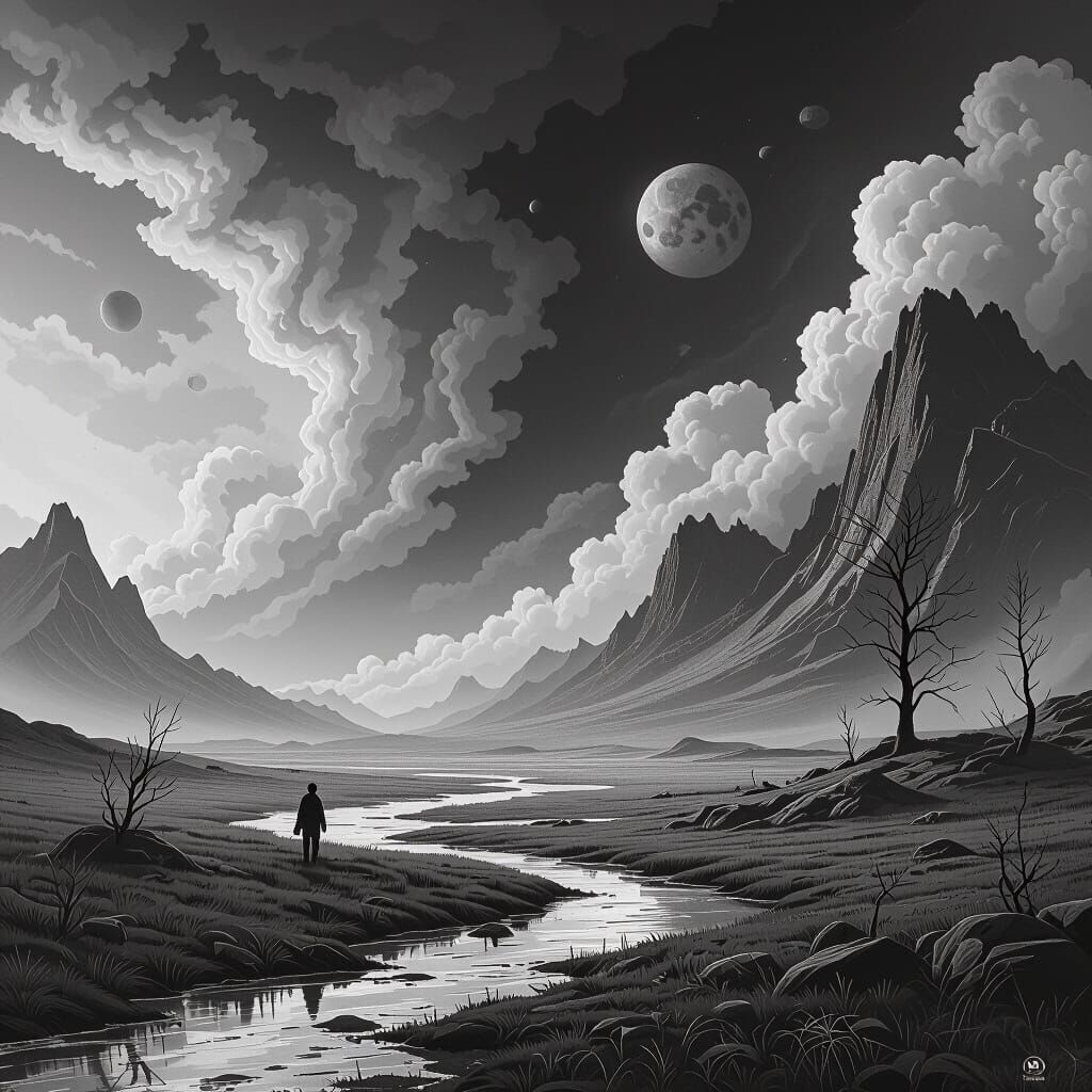 Fantastical Landscape with Shifting Seasons in Matte Paintin...