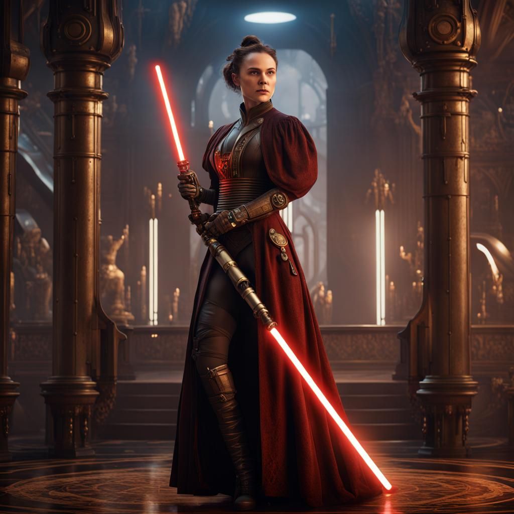 Steampunk Padmé Amidala with Lightsaber
