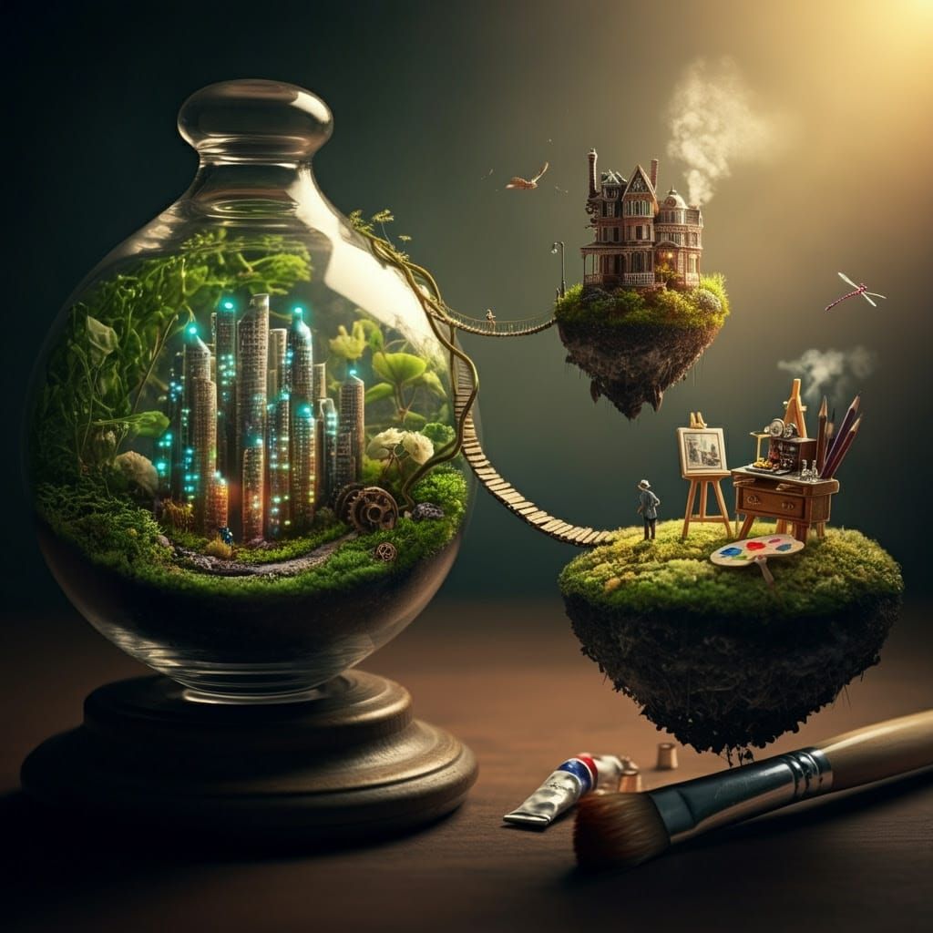 Miniature Interconnected Realms: A Macro Photography Dream