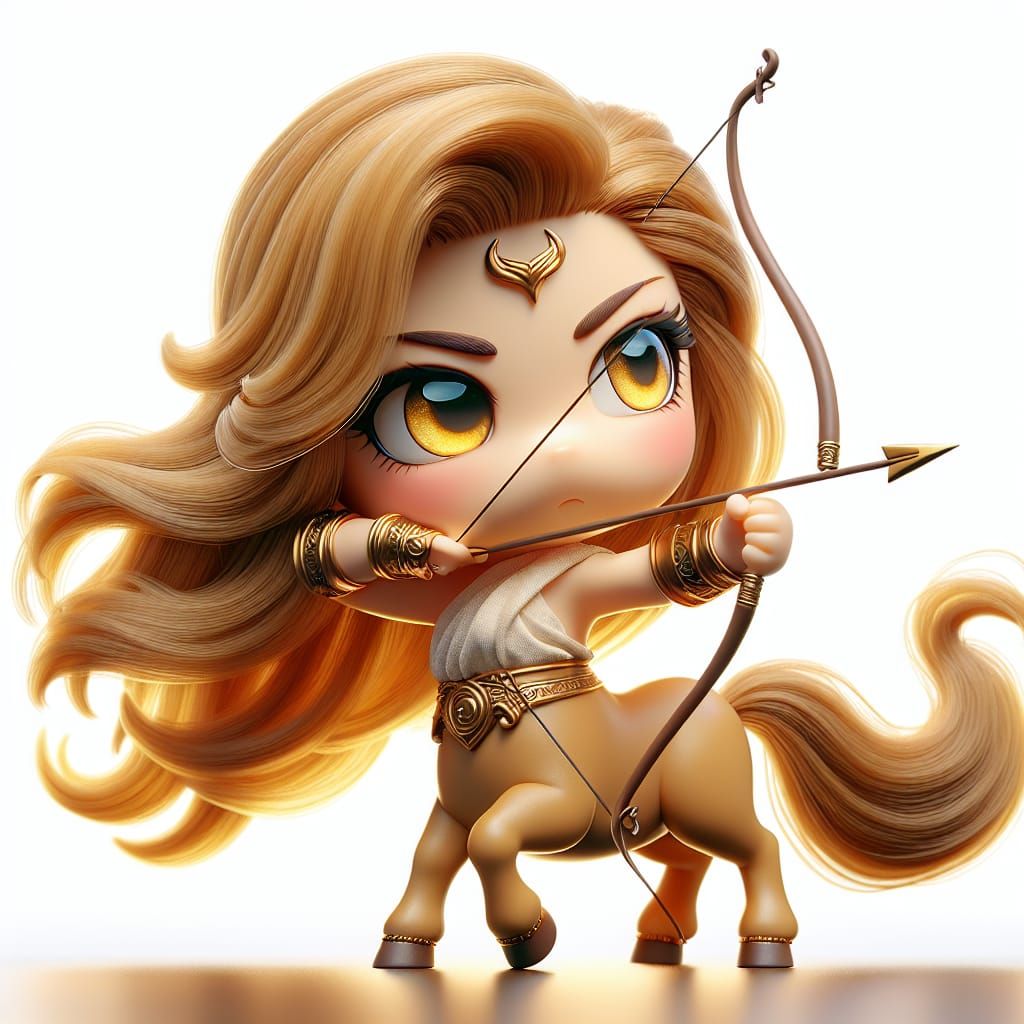 Chibi Centaur Archer in CGI Cartoon Style
