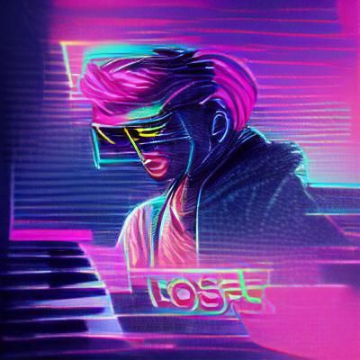 Loser in Neon Synthwave Retro Style