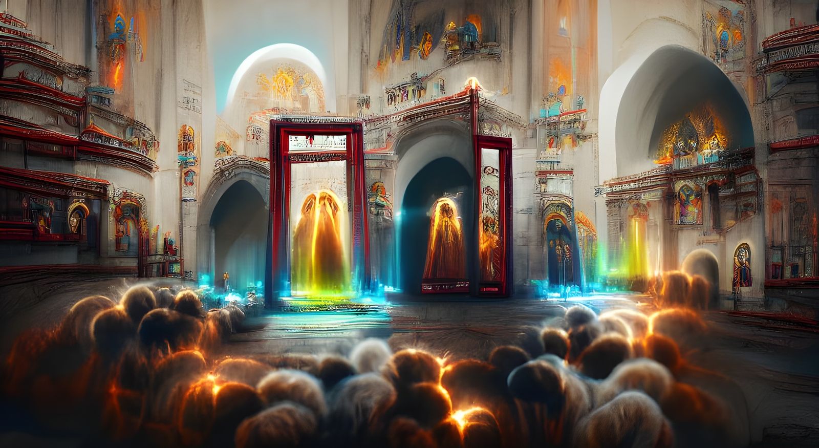 Inspiring Cathedral Portal of Light in Detailed Painting
