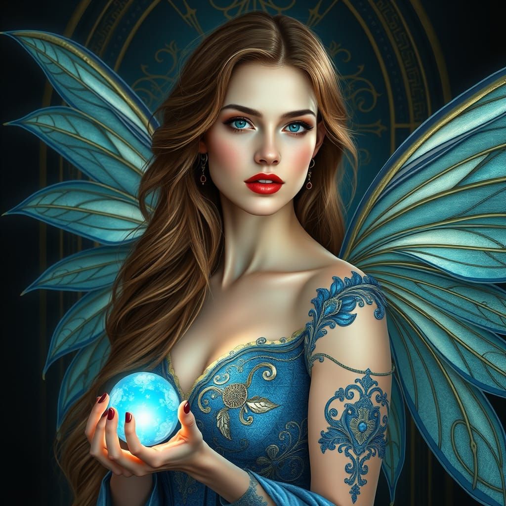 Enchanted Fantasy Goddess in Elegant Gothic Attire