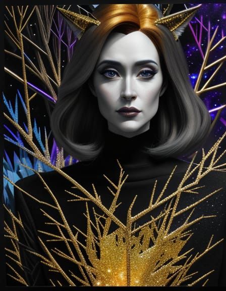 Cubist Portrait of Scully & Mulder as Gemstones