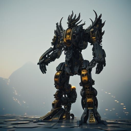 Futuristic Mech Dragon in 8K Resolution