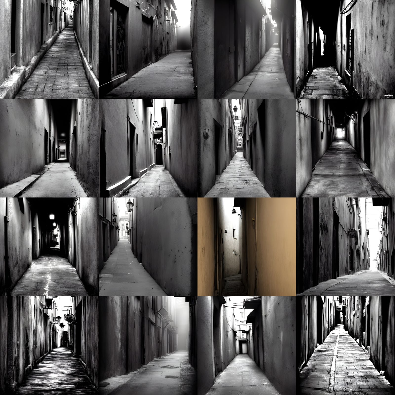 Eerie Dark Alley at Night
