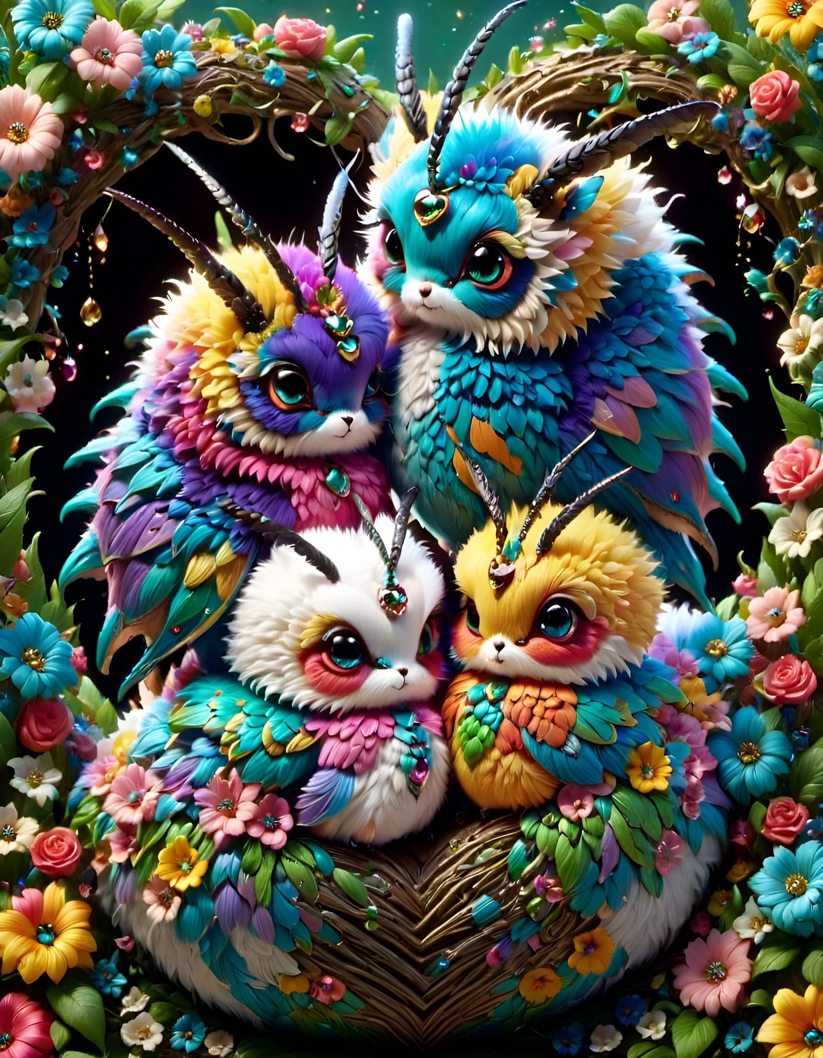 Fluffy Fairy Creatures Nest