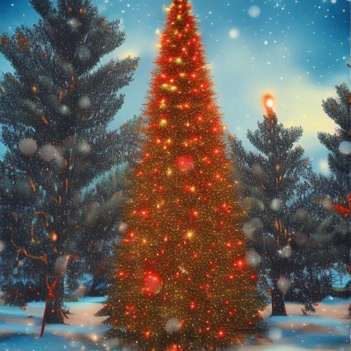 Festive Christmas Village in Winter Wonderland