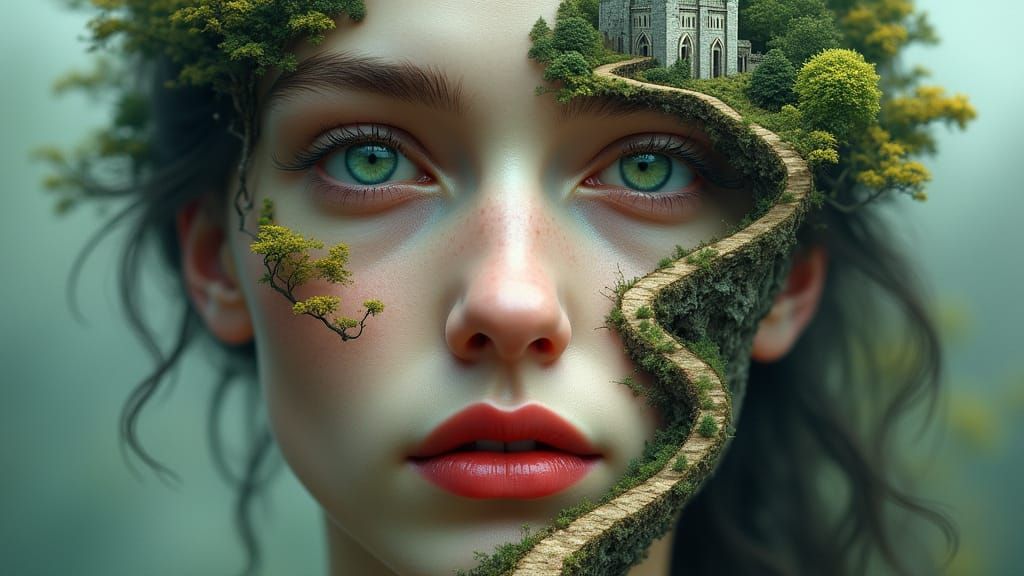 Surreal Man: Landscape Portrait in Digital Art