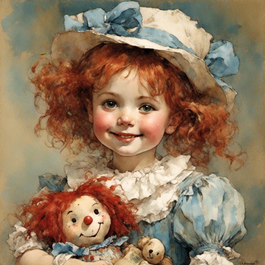 Chibi Raggedy Ann Doll Portrait