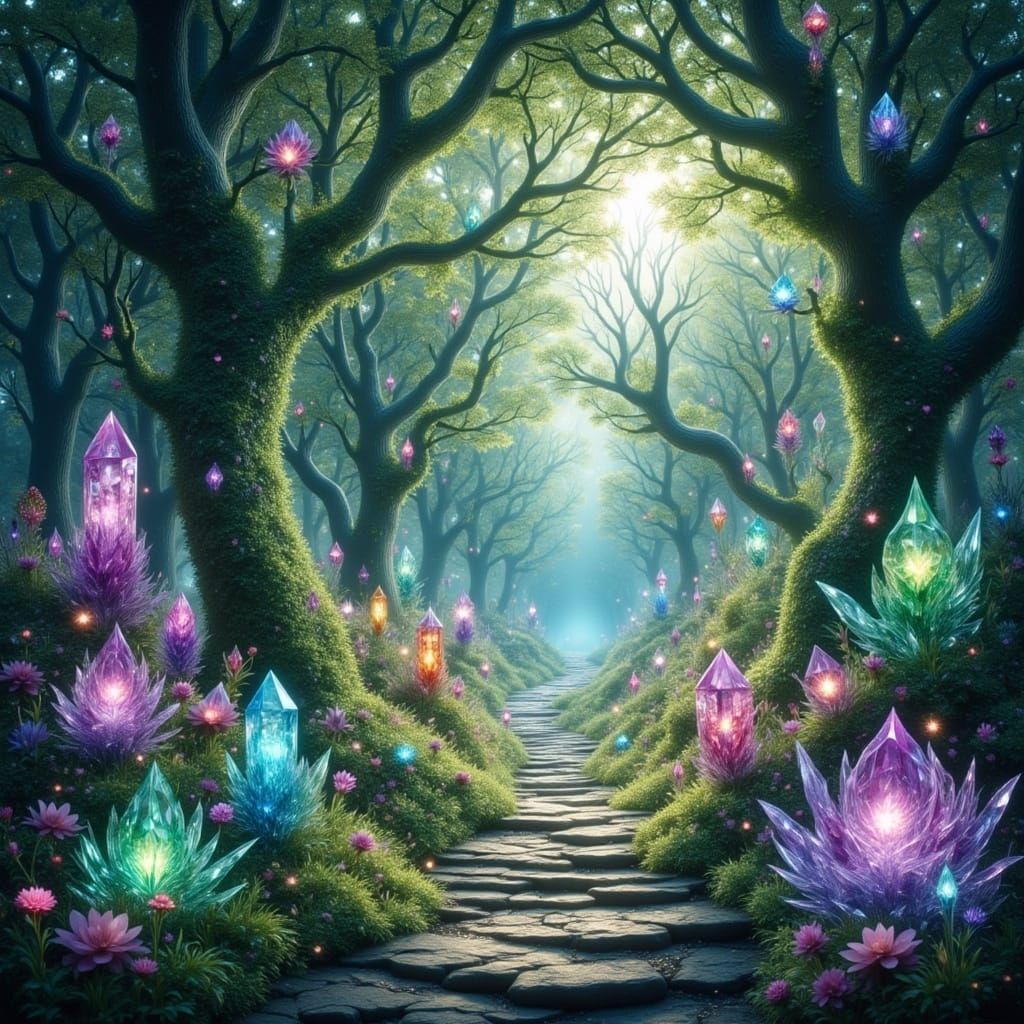 Crystalline Path Through a Surreal Forest