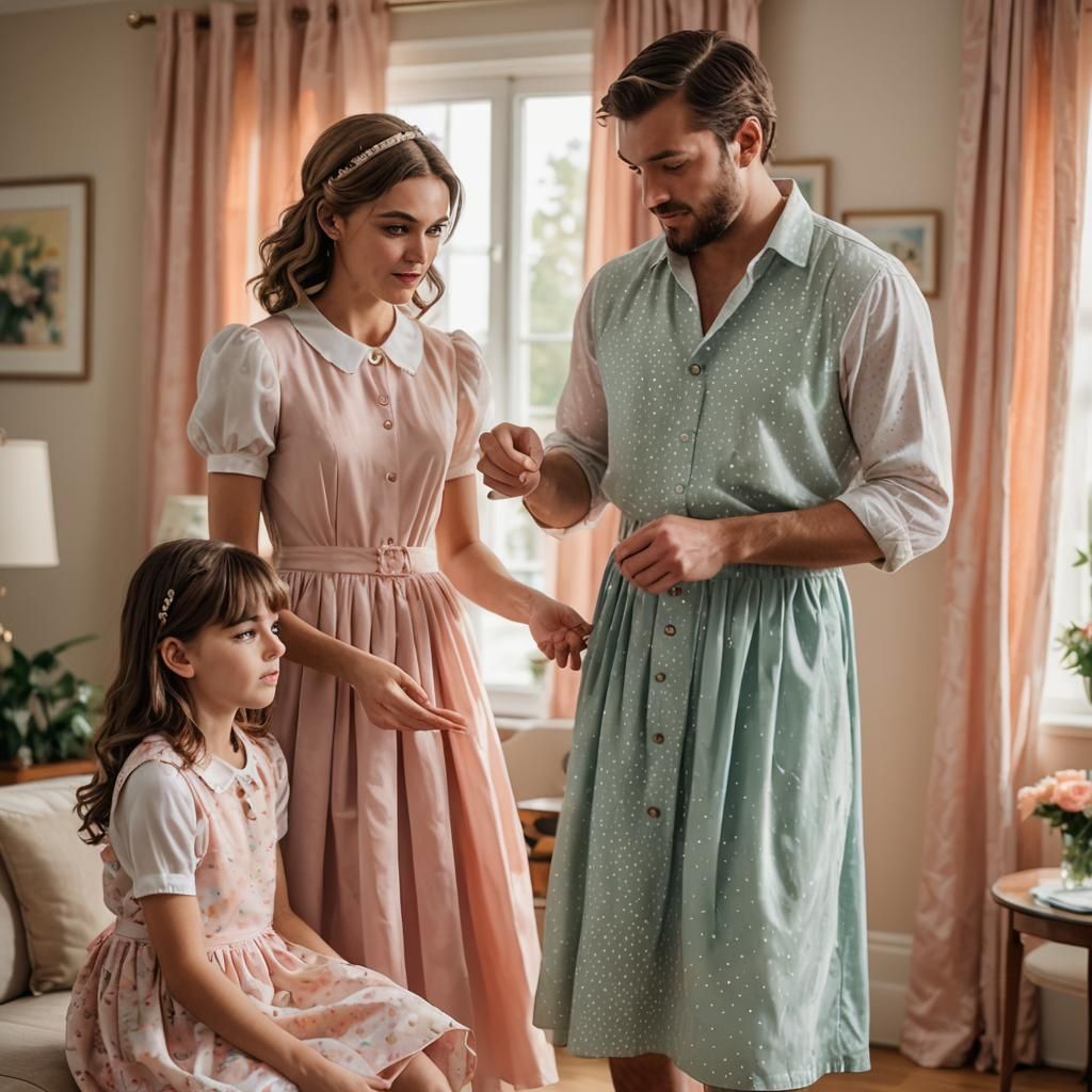 Intimate Portrait: Girl Helping Crossdressing Boy