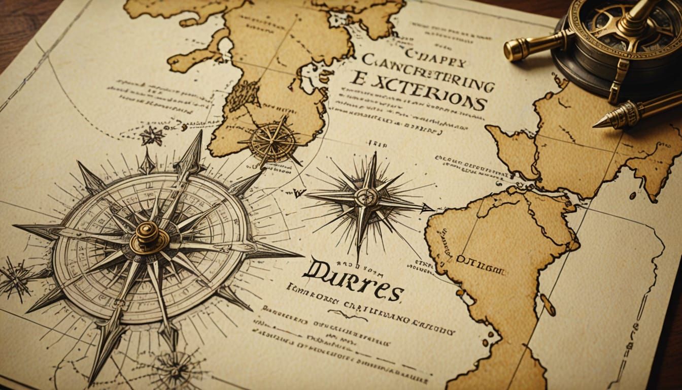 Ancient Fantasy Map in Earthy Tones with Golden Accents