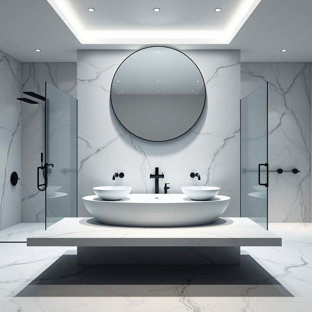Luxurious Contemporary Bathroom with Freestanding Tub