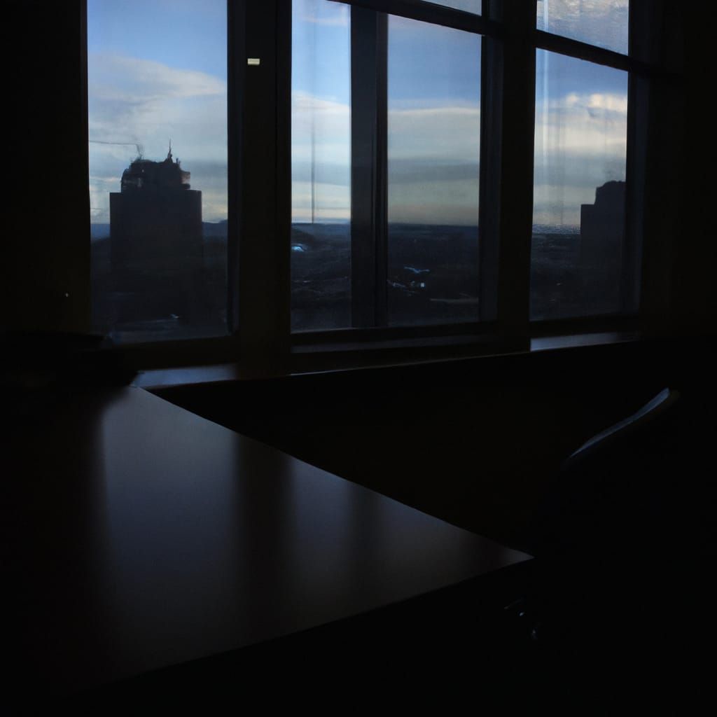 Dark Cityscape Silhouette at Night