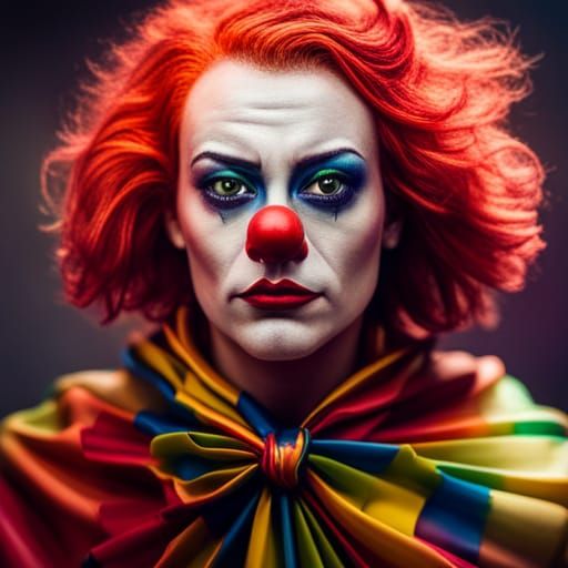 Clown Portrait in Digital Art Style