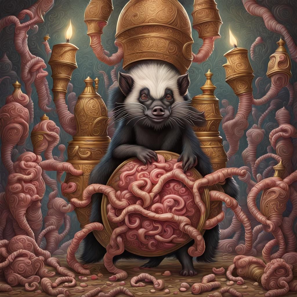 Intricate Dark Fantasy Composition in Digital Art Style