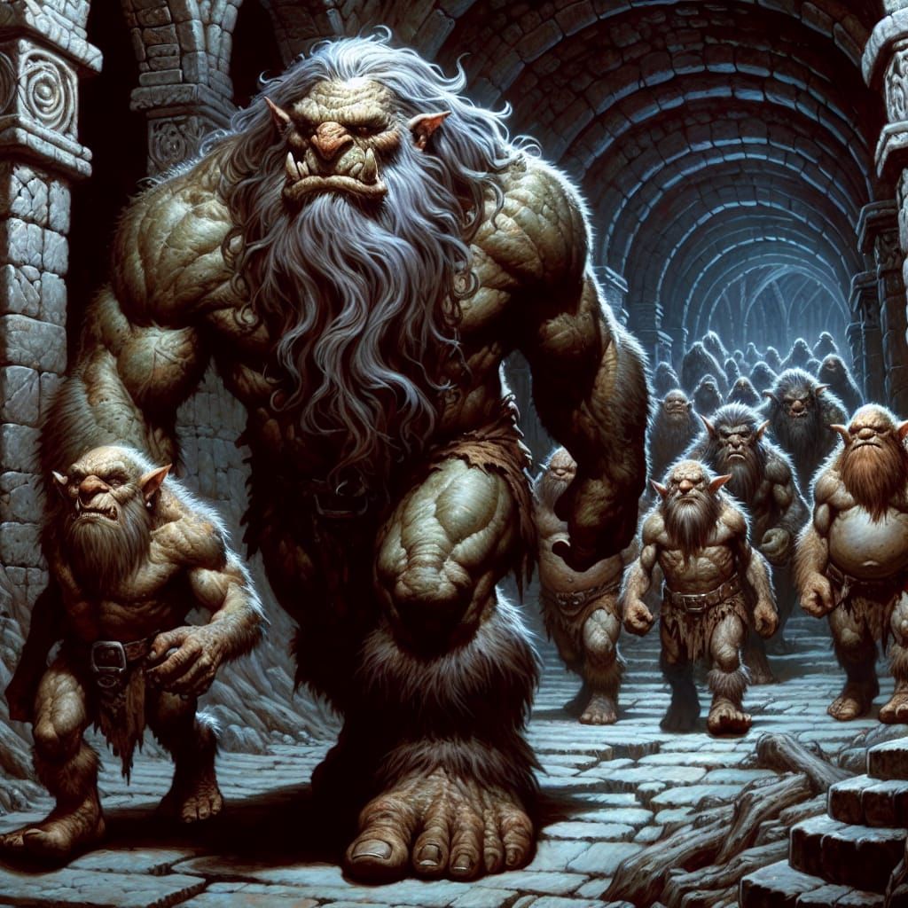 Hirsute Goblin Leader Commands Dungeon March