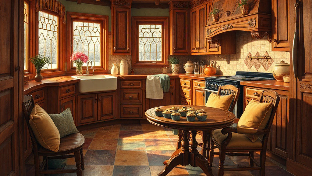 Rustic Kitchen Scene in Americana Style