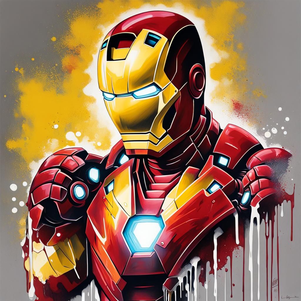Iron Man Graffiti Art in Street Style