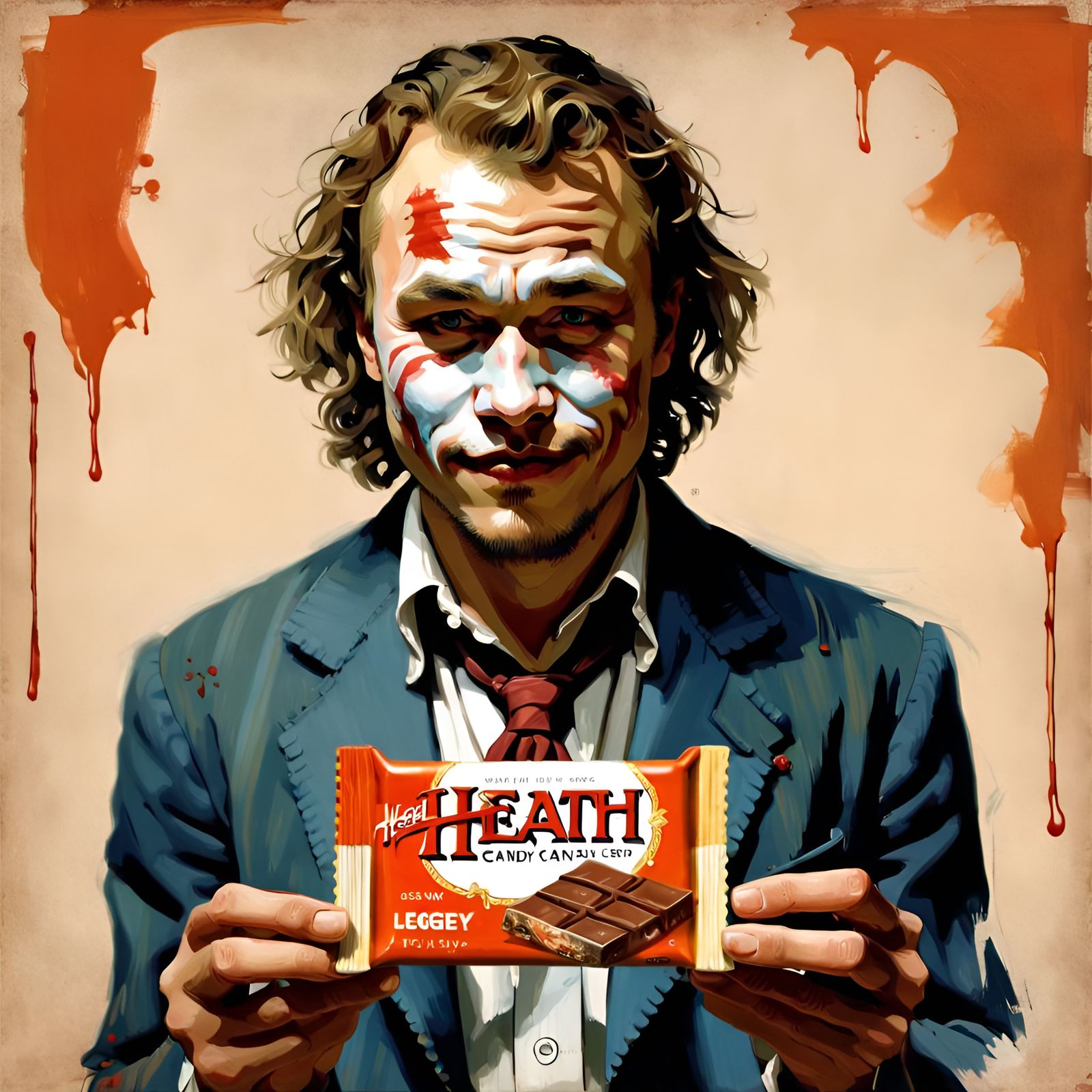 Heath Ledger Portrait as 1950s Pin-Up Art