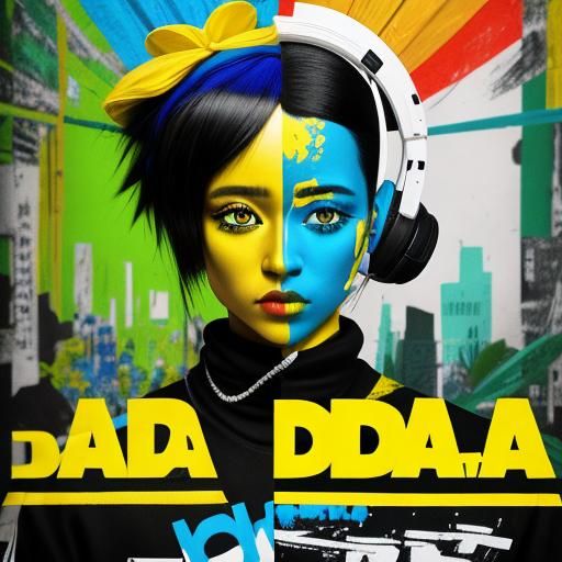 Colorful 3D Rendering of a Chaotic Composition